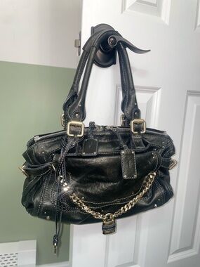 Chloe paddington Y2K Black Leather shoulder bag Chain-Accent Women's Satchel